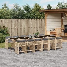 Garten-Essgruppe mit 13-teiligen Kissen aus synthetischem Rattan in Beige. von , Gartensets - Ref: Foro24-3211668, Preis: 912...