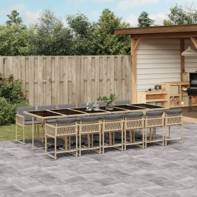 Garten-Essgruppe mit 13-teiligen Kissen aus synthetischem Rattan in Beige. von , Gartensets - Ref: Foro24-3211488, Preis: 859...