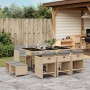 Garten-Essgruppe 11-teilig mit Kissen aus synthetischem Rattan in Beige. von , Gartensets - Ref: Foro24-3211152, Preis: 547,7...