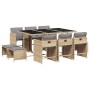 Set comedor de jardín 11 pzas con cojines ratán sintético beige de , Conjuntos de jardín - Ref: Foro24-3211152, Precio: 556,9...