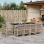 Garten-Essgruppe mit 13-teiligen Kissen aus synthetischem Rattan in Beige. von , Gartensets - Ref: Foro24-3210864, Preis: 833...