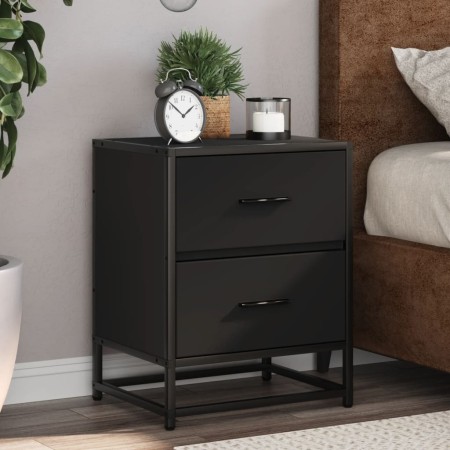 Engineered wood black bedside table 40x31x50 cm by , Nightstands - Ref: Foro24-848674, Price: 57,40 €, Discount: %