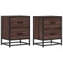 Bedside tables 2 units engineered wood brown oak 40x31x50 cm by , Nightstands - Ref: Foro24-848683, Price: 105,08 €, Discount: %