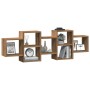 Engineered oak wood artisan wall shelf 129x18x42 cm by , Shelves and shelves - Ref: Foro24-853226, Price: 51,22 €, Discount: %