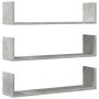 Wall shelves 3 units engineered wood gray concrete 80x18x18cm by , Shelves and shelves - Ref: Foro24-853293, Price: 32,28 €, ...