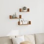 Wall shelf 3 units engineered wood handmade oak by , Shelves and shelves - Ref: Foro24-853316, Price: 17,75 €, Discount: %