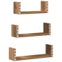 Wall shelf 3 units engineered wood handmade oak by , Shelves and shelves - Ref: Foro24-853316, Price: 17,75 €, Discount: %