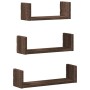 Wall shelf 3 units engineered wood brown oak by , Shelves and shelves - Ref: Foro24-853314, Price: 18,17 €, Discount: %