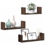 Wall shelf 3 units engineered wood brown oak by , Shelves and shelves - Ref: Foro24-853314, Price: 18,17 €, Discount: %