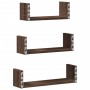 Wall shelf 3 units engineered wood brown oak by , Shelves and shelves - Ref: Foro24-853314, Price: 18,17 €, Discount: %