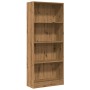 Handcrafted engineered wood oak bookshelf 60x24x143 cm by , Bookcases and shelves - Ref: Foro24-857820, Price: 61,55 €, Disco...