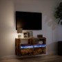 Wall-mounted TV stand with smoked oak finish and LED lights 80x31x45 cm by , TV Furniture - Ref: Foro24-852331, Price: 72,60 ...