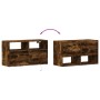 Wall-mounted TV stand with smoked oak finish and LED lights 80x31x45 cm by , TV Furniture - Ref: Foro24-852331, Price: 72,60 ...