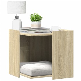 Cat litter box furniture made of Sonoma oak wood 53x53x51 cm by , Cat furniture - Ref: Foro24-857753, Price: 54,32 €, Discoun...