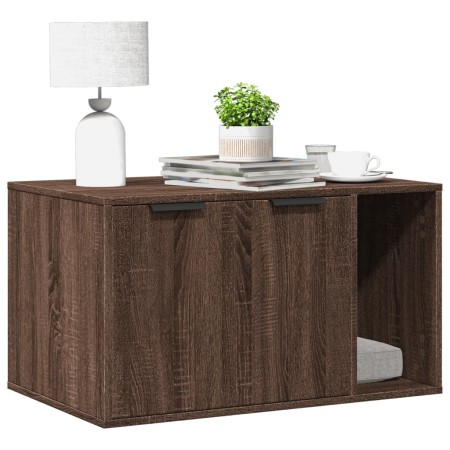 Cat litter box furniture made of brown engineered wood, measuring 80x50x45 cm. by , Cat furniture - Ref: Foro24-857739, Price...