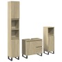 Set de muebles de baño 3 pzas madera contrachapada roble Sonoma de , Muebles de baño - Ref: Foro24-3307678, Precio: 220,03 €,...