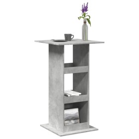 High bar table with storage in gray wood and concrete, 60x60x102 cm by , Kitchen and dining tables - Ref: Foro24-854331, Pric...