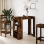 High bar table with smoked oak shelves 102x50x103.5 cm by , Kitchen and dining tables - Ref: Foro24-854359, Price: 84,20 €, D...