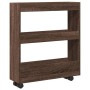 Narrow storage cart 3 levels brown oak wood by , Kitchen and dining carts - Ref: Foro24-855247, Price: 50,93 €, Discount: %