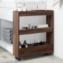 Narrow storage cart 3 levels brown oak wood by , Kitchen and dining carts - Ref: Foro24-855247, Price: 50,93 €, Discount: %