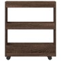 Narrow storage cart 3 levels brown oak wood by , Kitchen and dining carts - Ref: Foro24-855247, Price: 50,93 €, Discount: %