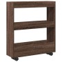 Narrow storage cart 3 levels brown oak wood by , Kitchen and dining carts - Ref: Foro24-855247, Price: 50,93 €, Discount: %