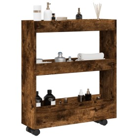 Narrow storage cart 3 levels smoked oak wood by , Kitchen and dining carts - Ref: Foro24-855245, Price: 47,67 €, Discount: %