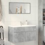 Armario para lavabo contrachapada gris hormigón 80x38,5x46 cm de , Muebles de baño - Ref: Foro24-856210, Precio: 47,63 €, Des...