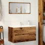 Wall-mounted bathroom cabinet in aged engineered wood, 80x38.5x45cm by , Bathroom furniture - Ref: Foro24-856246, Price: 67,1...