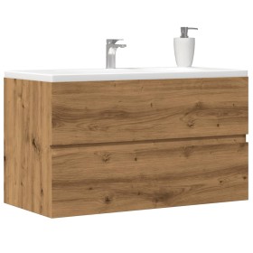 Engineered oak wood artisan vanity unit 90x38.5x45 cm by , Bathroom furniture - Ref: Foro24-856250, Price: 71,24 €, Discount: %