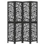 4-panel solid Paulownia wood room divider screen in black. by , Room dividers - Ref: Foro24-358755, Price: 109,64 €, Discount: %