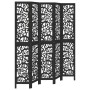 5-panel solid Paulownia wood room divider screen in black. by , Room dividers - Ref: Foro24-358760, Price: 160,08 €, Discount: %