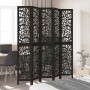 5-panel solid Paulownia wood room divider screen in black. by , Room dividers - Ref: Foro24-358760, Price: 160,08 €, Discount: %