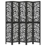 5-panel solid Paulownia wood room divider screen in black. by , Room dividers - Ref: Foro24-358760, Price: 160,08 €, Discount: %