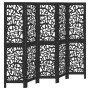 5-panel solid Paulownia wood room divider screen in black. by , Room dividers - Ref: Foro24-358757, Price: 121,70 €, Discount: %