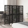 5-panel solid Paulownia wood room divider screen in black. by , Room dividers - Ref: Foro24-358757, Price: 121,70 €, Discount: %