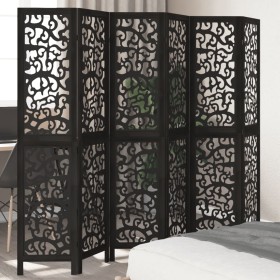 6-panel solid Paulownia wood room divider screen in black. by , Room dividers - Ref: Foro24-358762, Price: 153,65 €, Discount: %