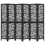 6-panel solid Paulownia wood room divider screen in black. by , Room dividers - Ref: Foro24-358762, Price: 153,49 €, Discount: %