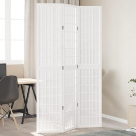 Three-panel solid Paulownia wood room divider screen in white. by , Room dividers - Ref: Foro24-358783, Price: 90,80 €, Disco...