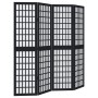 4-panel solid Paulownia wood room divider screen in black. by , Room dividers - Ref: Foro24-358769, Price: 101,36 €, Discount: %