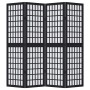 4-panel solid Paulownia wood room divider screen in black. by , Room dividers - Ref: Foro24-358769, Price: 101,36 €, Discount: %