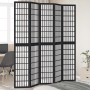 5-panel solid Paulownia wood room divider screen in black. by , Room dividers - Ref: Foro24-358776, Price: 151,78 €, Discount: %