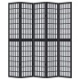 5-panel solid Paulownia wood room divider screen in black. by , Room dividers - Ref: Foro24-358776, Price: 151,96 €, Discount: %