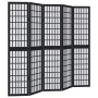 5-panel solid Paulownia wood room divider screen in black. by , Room dividers - Ref: Foro24-358774, Price: 134,84 €, Discount: %