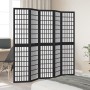 5-panel solid Paulownia wood room divider screen in black. by , Room dividers - Ref: Foro24-358774, Price: 134,84 €, Discount: %