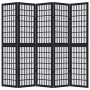 5-panel solid Paulownia wood room divider screen in black. by , Room dividers - Ref: Foro24-358774, Price: 134,84 €, Discount: %