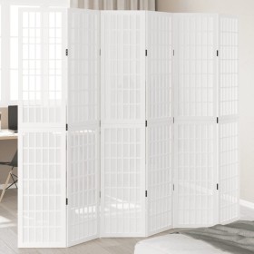 6-panel solid Paulownia wood white room divider by , Room dividers - Ref: Foro24-358795, Price: 169,15 €, Discount: %