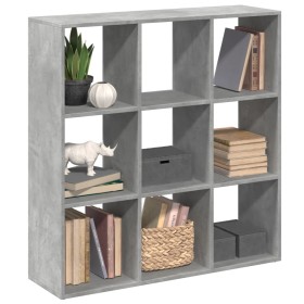 Graue Holz-Beton-Raumteiler-Bibliothek 102x29x103,5 cm von , Bücherregale und Regale - Ref: Foro24-858042, Preis: 89,09 €, Ra...