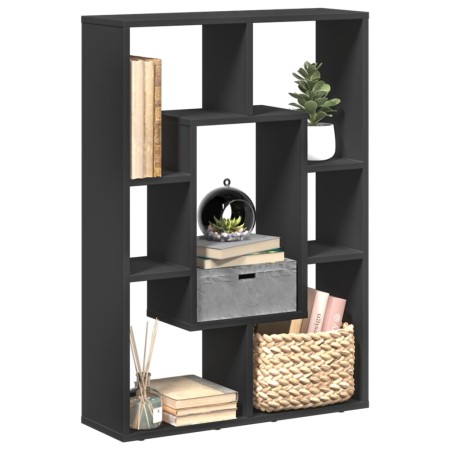 Engineered wood black shelf 63x20x90 cm by , Bookcases and shelves - Ref: Foro24-858139, Price: 55,07 €, Discount: %