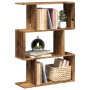 Librería divisora 3 niveles madera envejecida 70x24x97 cm de , Librerías y estanterías - Ref: Foro24-858118, Precio: 50,07 €,...